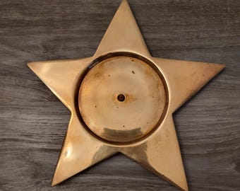 Candelabro de estrella de latón vintage, hecho en India
