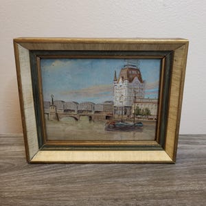 Vintage Miniature Cityscape Oil Painting, Framed Wall Art 6x5, Holland MCM