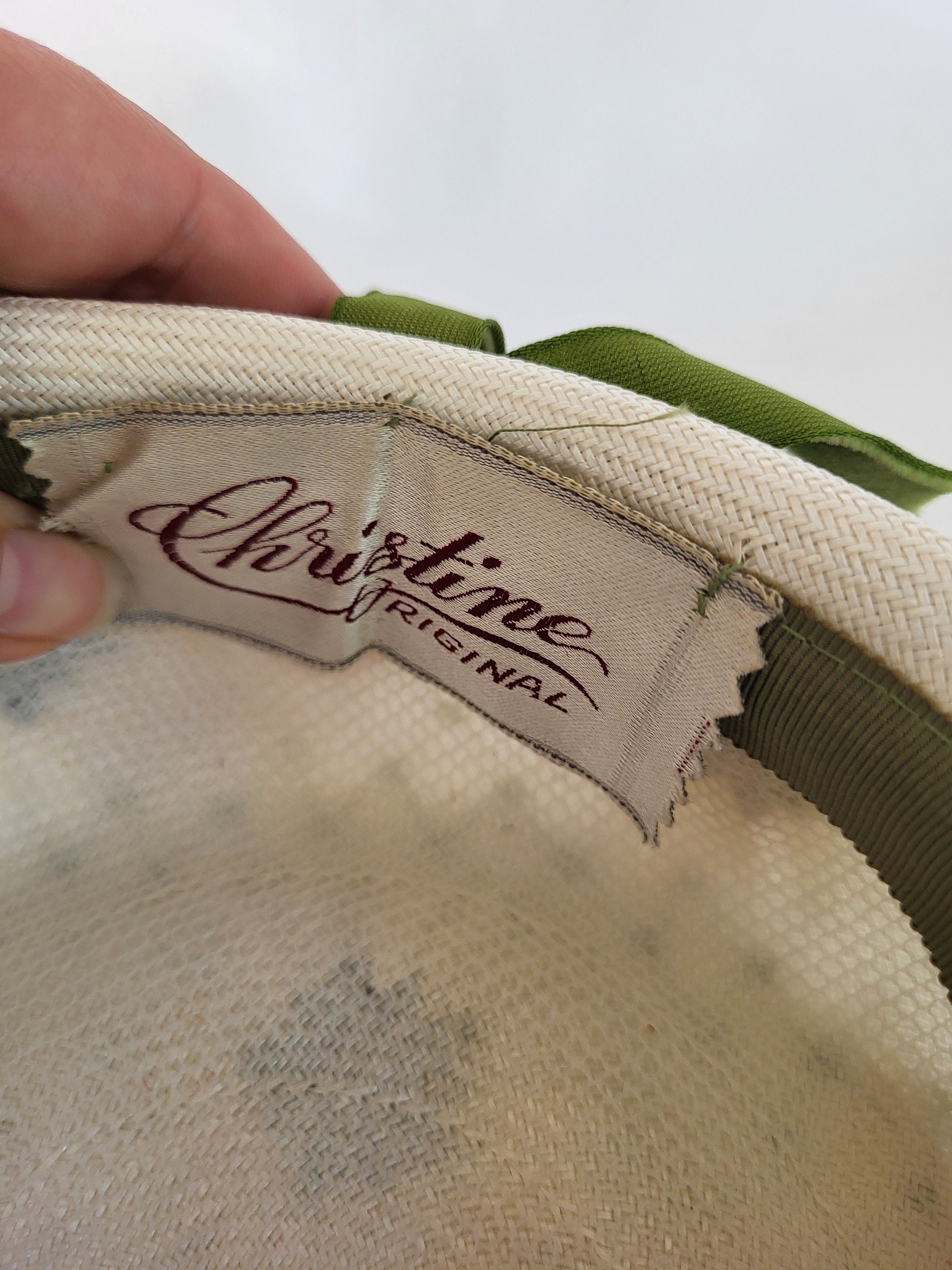Vintage Christine Original Daisy Flower Woven Hat With Brim 