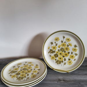Vintage Spring Bouquet Dinner Plates, Set of 4, Japan 1970s