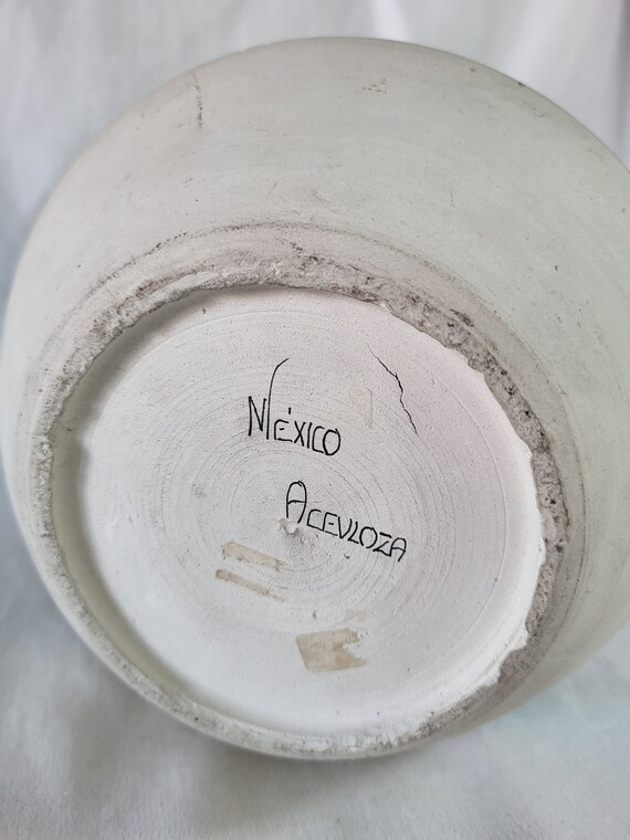 陶芸品 陶器 花瓶 メキシカンアンティーク ヴィンテージ Acevloza メキシカン スタジオ 陶器花瓶、9 インチ