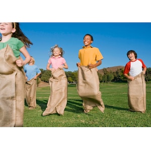 Burlap Race Bags, Heavy-Duty Sack Game, 4 Pack (40x24")