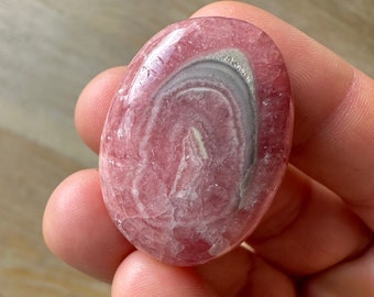 Dark Pink Rhodochrosite Crystal Polished Palm Stone Rhodochrosite Crystal Self Care Crystal Meditation Crystal Gift Love Crystal