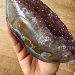 Amethyst Bowl Crystal Dish Natural Amethyst Agate Carving Healing Crystal Plate Purple Crystal Home Decor Chakra Healing Meditation Altar