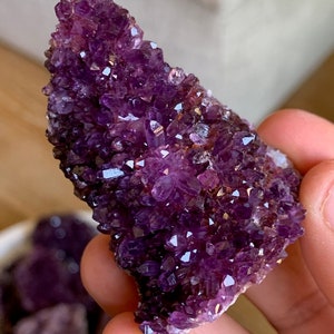 Druzy Amethyst Clusters Medium Healing Crystal  Home Decor Chakra Healing Meditation Crystal Gift Quartz Altar Deep Purple Decor