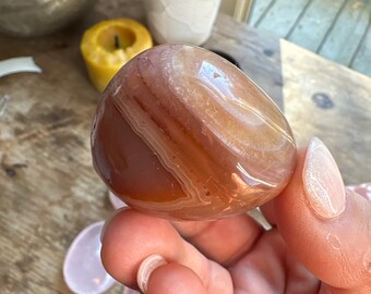 Carnelian Crystal Palm Stone Metaphysical Crystal Alter Decor Healing Crystal Passion Crystal Confidence Crystal Creativity Gift Crystal