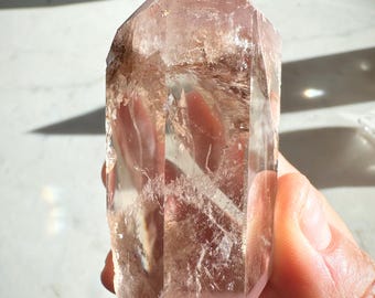 Pink Lithium Quartz Double Terminated with Excellent Clarity and Markings