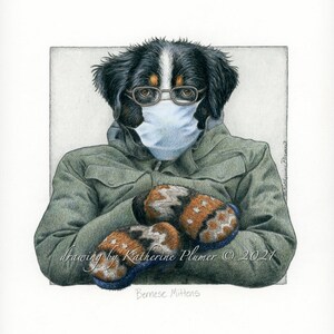 Berner Wanten - giclee print Bernese Sennenhond Bernie Sanders wanten meme