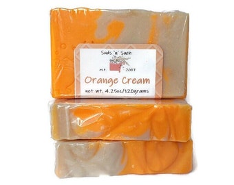 Orange Cream Handmade Bar Soap - Fun Ice Cream Pop Scent