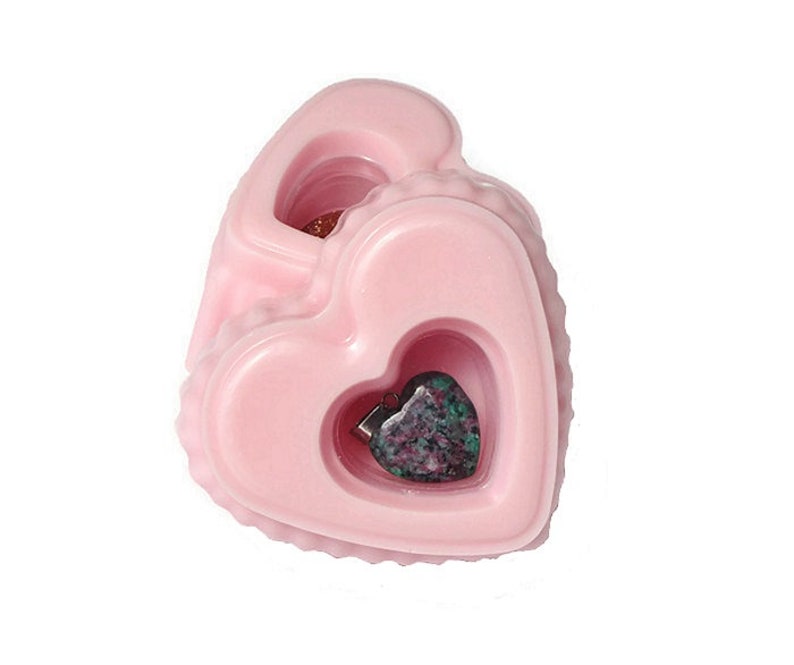 Heart Soap with Jewelry Surprise Inside Pink Heart Scented in Cherry Almond with Necklace image 3