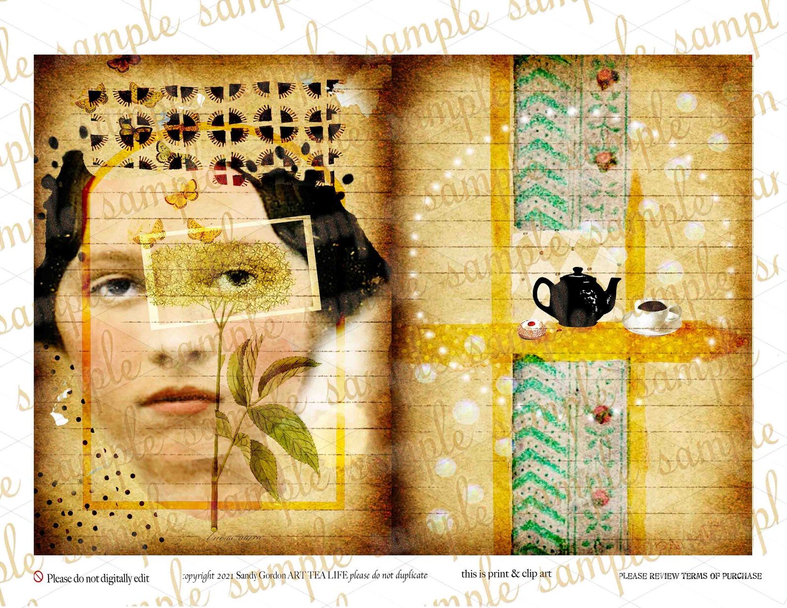 ART TEA LIFE Make A Little Book 11 Sheet Set for 5 x 7 diy Etsy