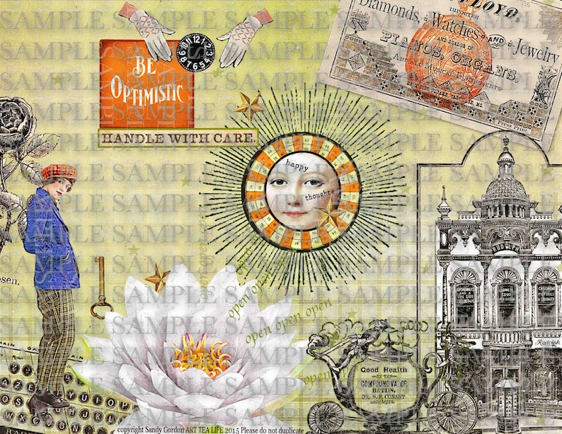 ART TEA LIFE Full Sized 6 Sheet Set Collaged Sheets Scrapbook Etsy