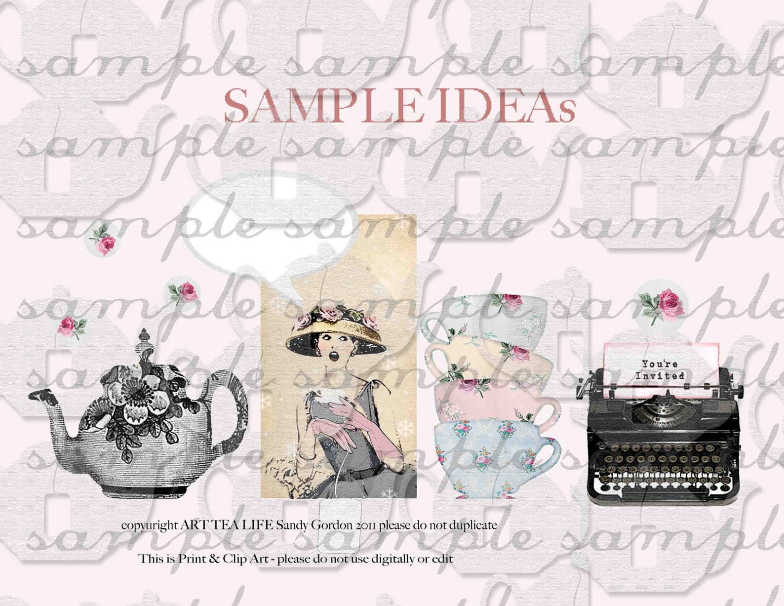 ART TEA LIFE Tea Vogue Collage Sheet Digital File Clip Art Etsy