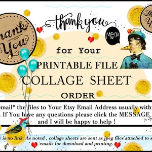 ART TEA LIFE Don't Forget Paper Doll Collage Sheet printable scrapbooking journal crafts cards print and clip image 2