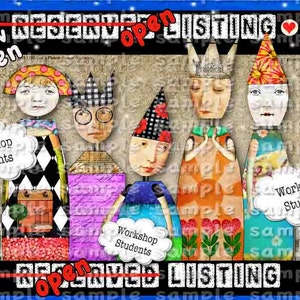 ART TEA LIFE Doll Workshop Printable Collage Sheet Set previously for Artful Gathering Workshop Students