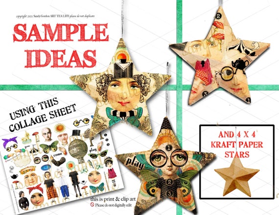 ART TEA LIFE Come Play Collage Sheet Paper Doll Digital File.