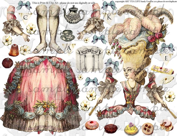 marie antoinette paper dolls