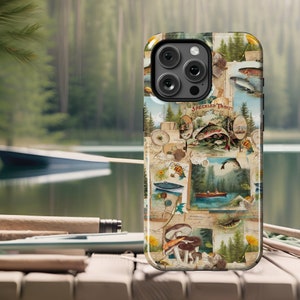 Nostalgische Angelsee Sammelalbum Handyhülle iPhone 15 - 7 Pro Max MagSafe Samsung Galaxy S24 - S09 Samsung Note Google Pixel