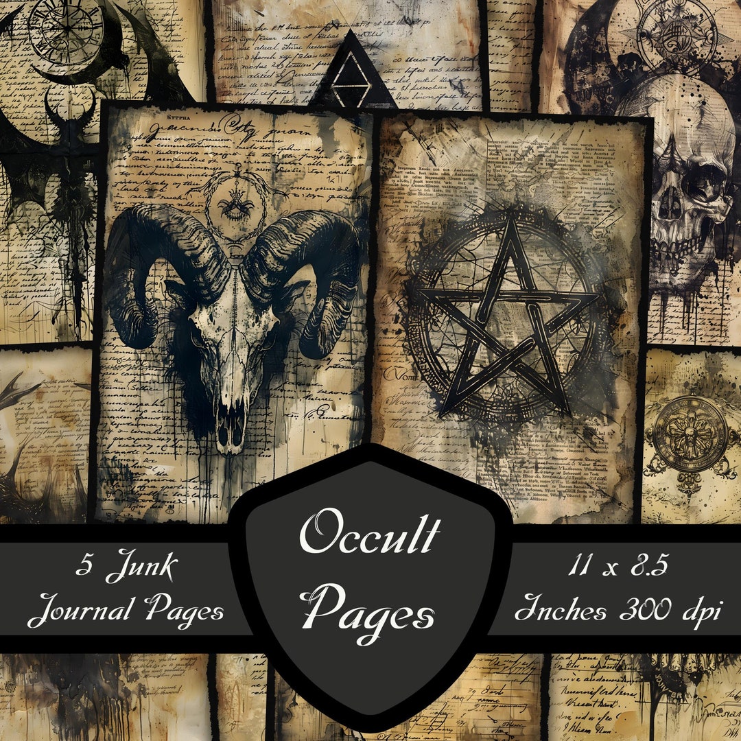 Occult Pages Junk Journal Papers, Macabre Scrapbook Sheet Sinister ...