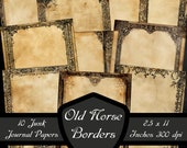 Old Norse Border Junk Journal Papers, Viking Frame Scrapbook Pages Medieval Margin Digital Download Nordic Printable Dark Worn Collage Sheet