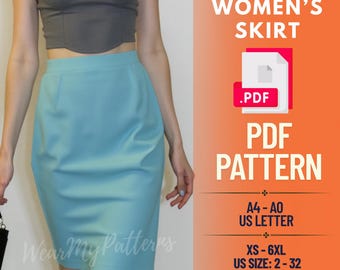 High Waist Pencil Skirt Sewing Pattern – Women's Office Chic (PDF Pattern)