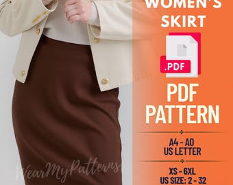Maxi A-Line Skirt Sewing Pattern – Elegant Stretch, XS-6XL (PDF Pattern)