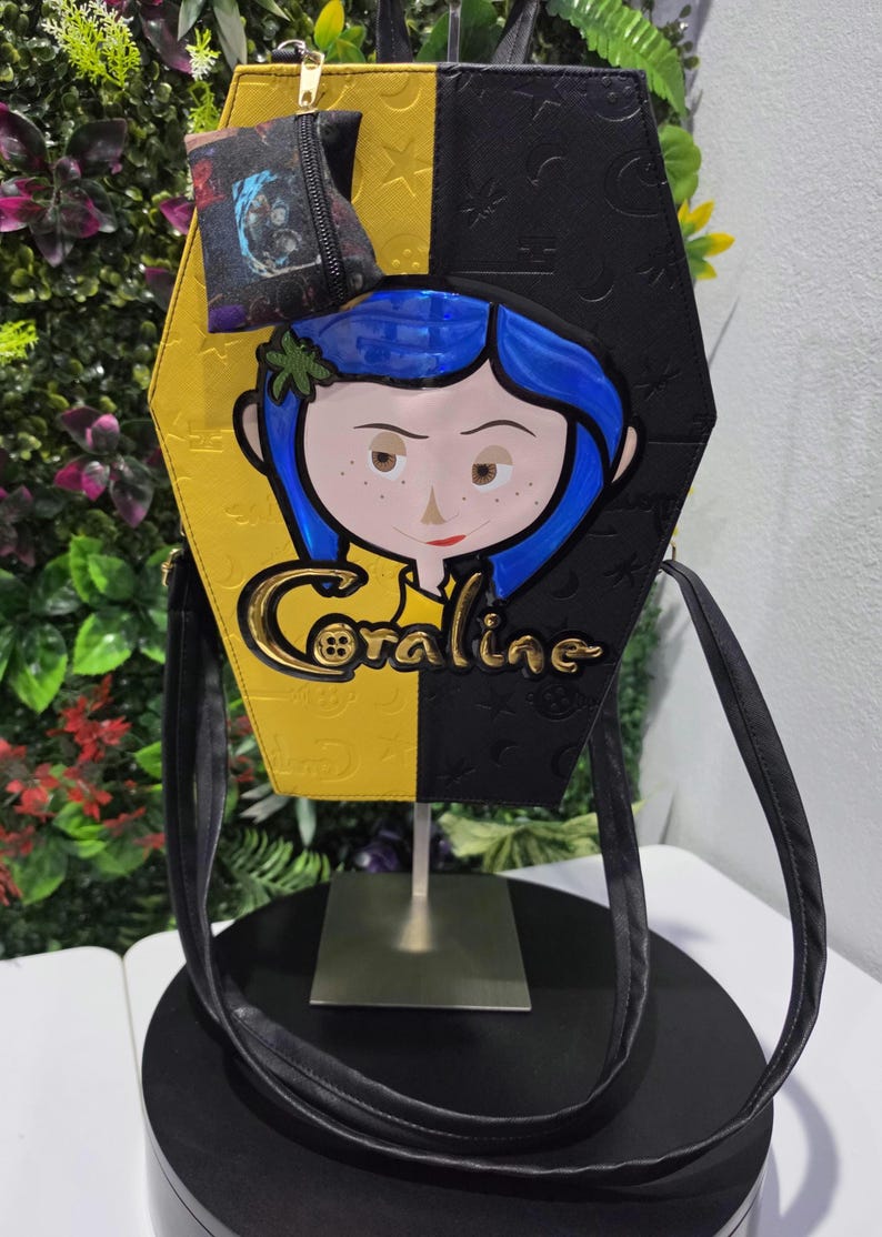 Coraline coffin-style backpack and handbag image 1