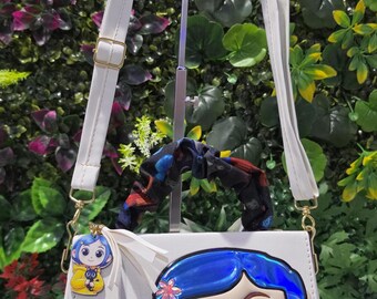 Mini Crossbody weiß korallenrot