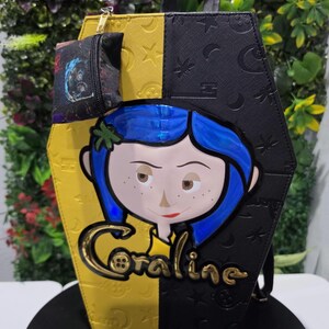 Coraline coffin-style backpack and handbag image 2
