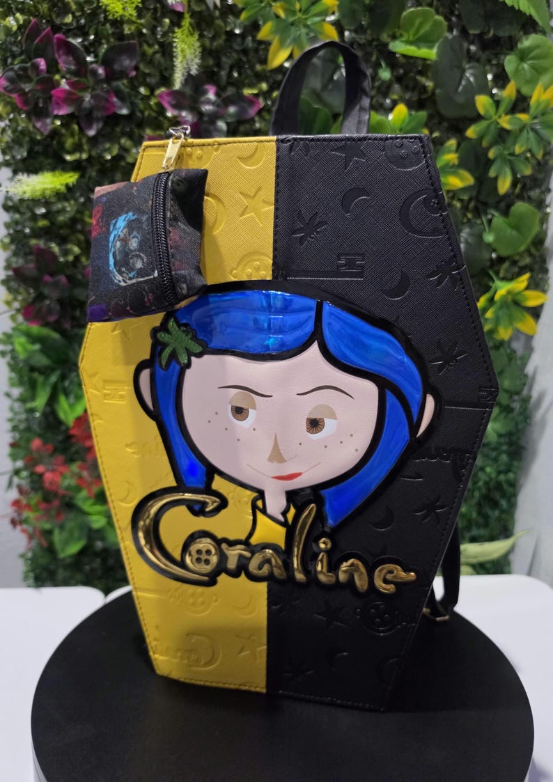 Coraline coffin-style backpack and handbag image 2