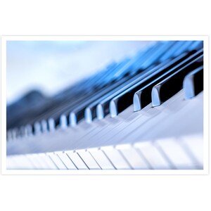 POSTKARTE I Klaviertastatur | Fotografie I Klavier I Foto I Makro l blau l weiß l schwarz | Kunst I Grußkarte I 15x10cm I Geschenk | Musik
