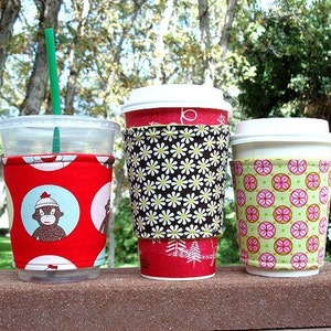 Hot or Iced Fabric Coffee Cozy / Cup Holder / Coffee Sleeve / - Etsy