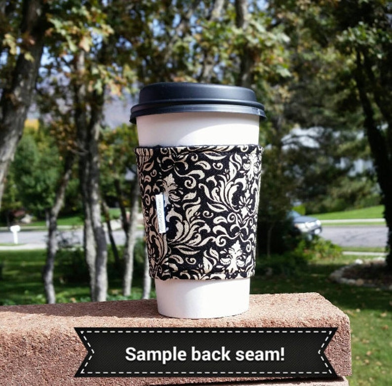 Download Hot Iced fabric reusable coffee cozy / coffee cup holder ...