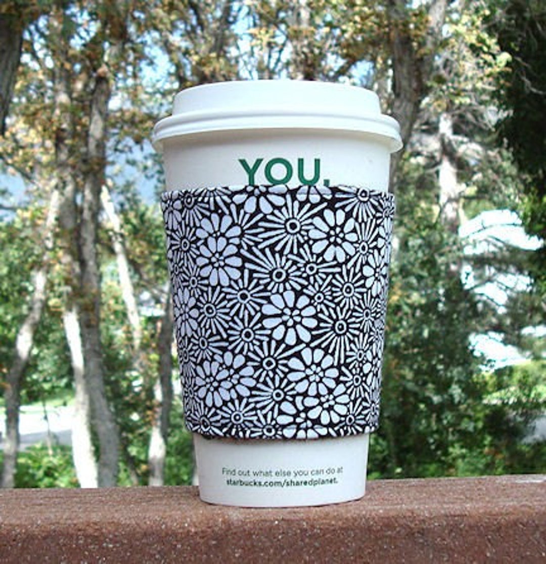 Hot or Iced Fabric Coffee Cozy / Cup Sleeve / Coffee Sleeve / - Etsy
