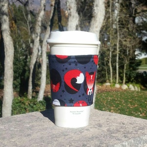 Tyg för kaffemugg / mugghylsa / kaffehylsa / dryckeshylsa - Red Fox -- Flat Shipping