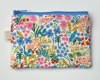 Rifle Paper Co. Floral English Garden in Cream, Handmade Cotton Coin Purse