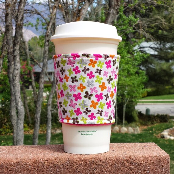 Fabric coffee cozy / cup sleeve / coffee sleeve / coffee cup Etsy