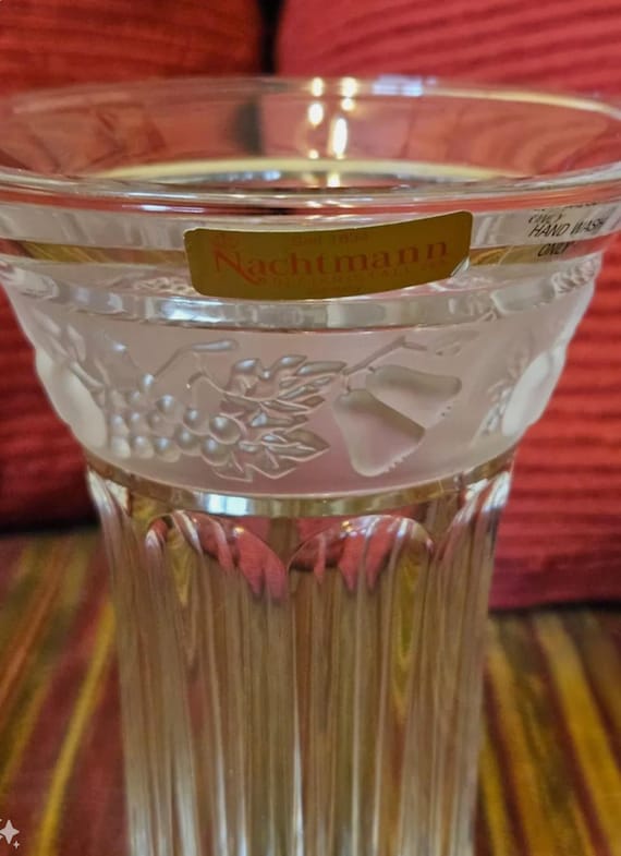 Nachtmann Bleikristall 24% Trio Lead Crystal Orchard Eden Collection Bud Vase