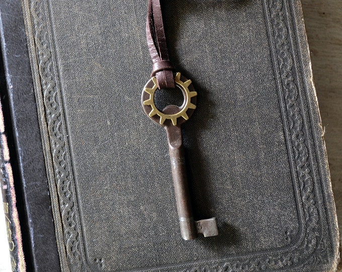Steampunk Key Mens Skeleton Key Necklace Vintage Skeleton Etsy