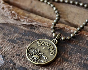 Basic Zodiac Necklace - Ball Chain Necklace - Choose Your Sign - Horoscope Necklace - For Her - Birthday