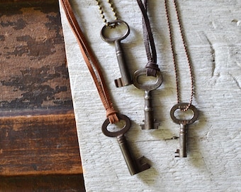 Skeleton Key Necklace - Mystery Key Necklace - Vintage Skeleton Key Necklace - Key To My Heart - Mens Key Necklace