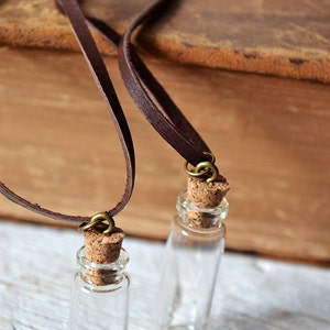 Basic Message In A Bottle Necklace Mini Bottle Necklace Mens Necklace Womens Necklace Customize Personalize image 4