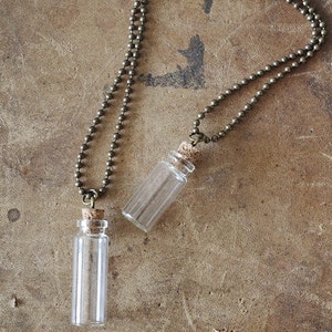 Message In A Bottle Necklace Mens Necklace Mini Bottle Mini Vial Customize This Necklace image 3