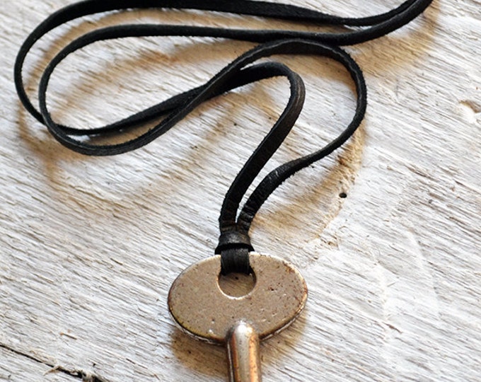 Vintage Key Necklace Mens Skeleton Key Necklace Rustic Etsy