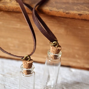 Basic Message In A Bottle Necklace Mini Bottle Necklace Mens Necklace Womens Necklace Customize Personalize image 3