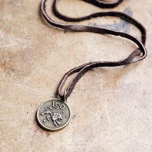 Mens Basic Zodiac Necklace Choose Your Sign Unisex Zodiac Necklace leather Horoscope For Him image 2