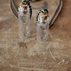 Message In A Bottle Necklace Mens Necklace Mini Bottle Mini Vial Customize This Necklace image 4