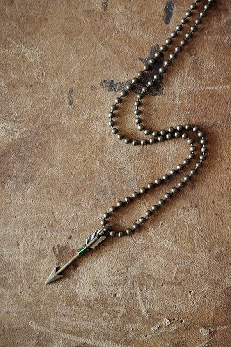 Lucky Arrow Necklace Wire Wraped Arrow Necklace Brass Etsy