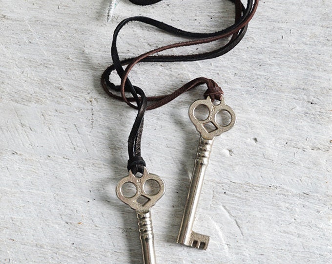 Skeleton Key Necklace Mens Skeleton Key Necklace Key Etsy