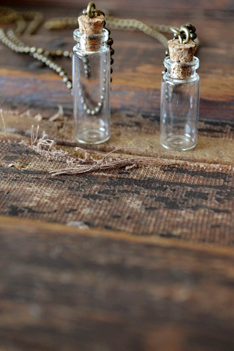 Message In A Bottle Necklace Mens Necklace Mini Bottle Mini Vial Customize This Necklace image 2